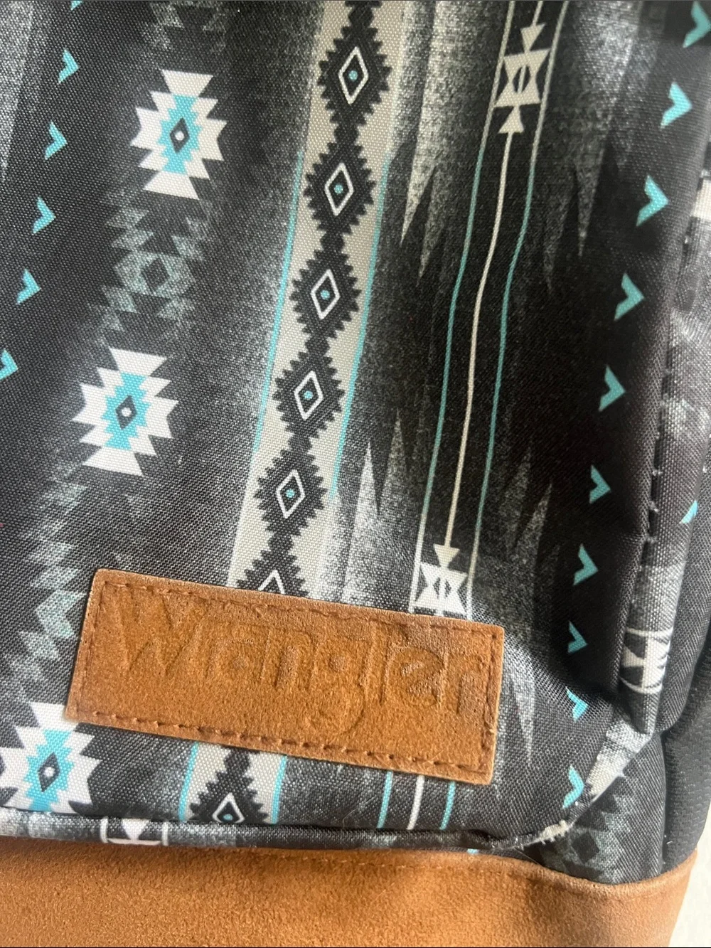 Wrangler Black Aztec-Pattern Backpack